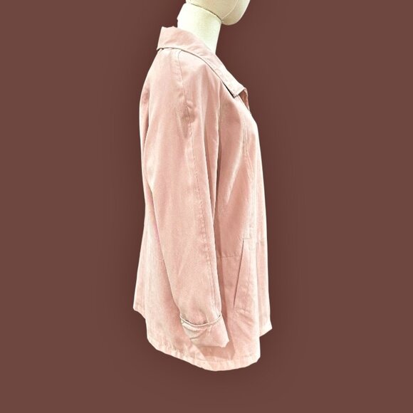 London Fog Womens Lightweight Zip-up Jacket Blazer Size M Petite Pink Lined - Picture 4 of 12